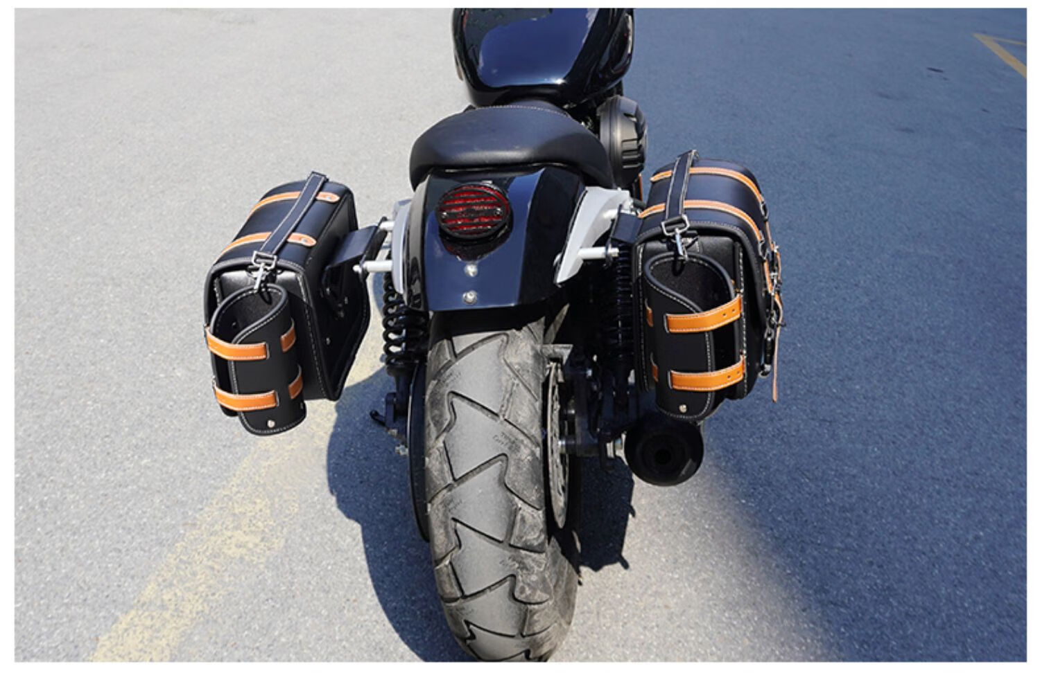 摩托车边包改装机车复古通用马鞍油箱包侧边挂车尾包防水铆钉 左边包