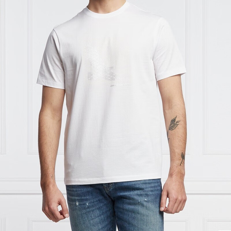 armani阿玛尼男装圆领短袖t恤鹰标休闲时尚体恤上衣半袖夏季新款3lzt