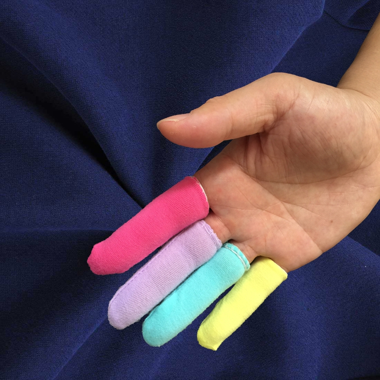 儿童防咬指甲啃手指套 棉布防护加厚耐磨劳保手指套 工业点钞透气防