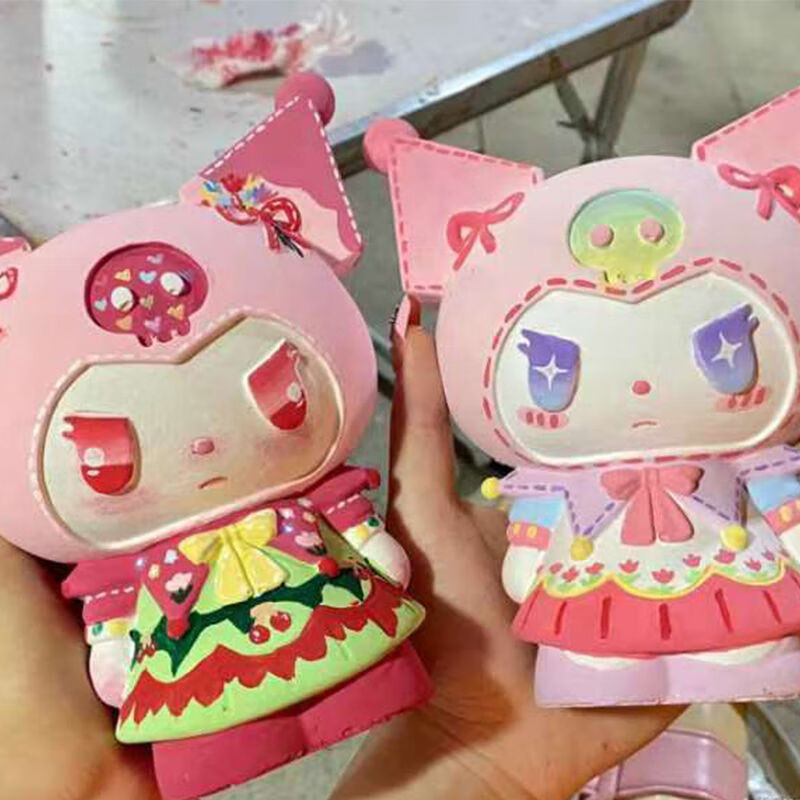 小红书diy手工涂色搪胶娃娃暗黑史迪仔kitty猫库洛米 星黛露 玲娜贝儿