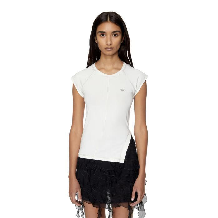 diesel迪赛女t恤不对称短袖半袖春夏先透气百搭日常通勤套头a068690