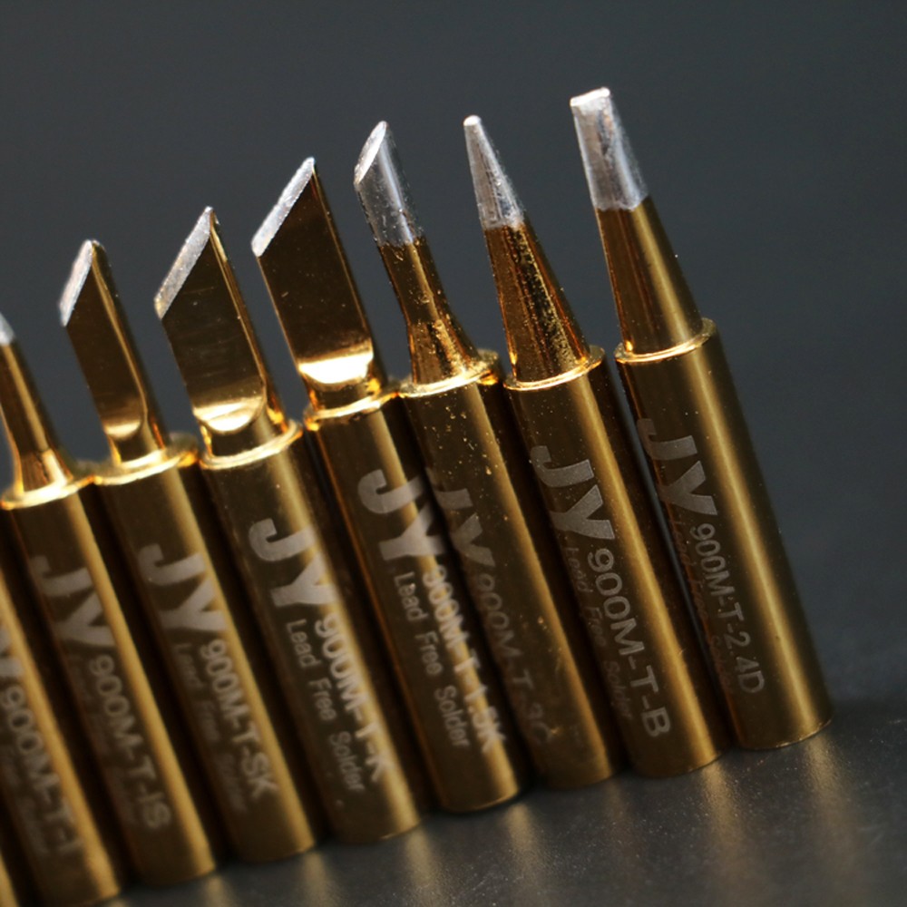 936烙铁头936焊台通用焊头刀头马蹄kbi咀尖头一字无铅焊锡头金色恒温