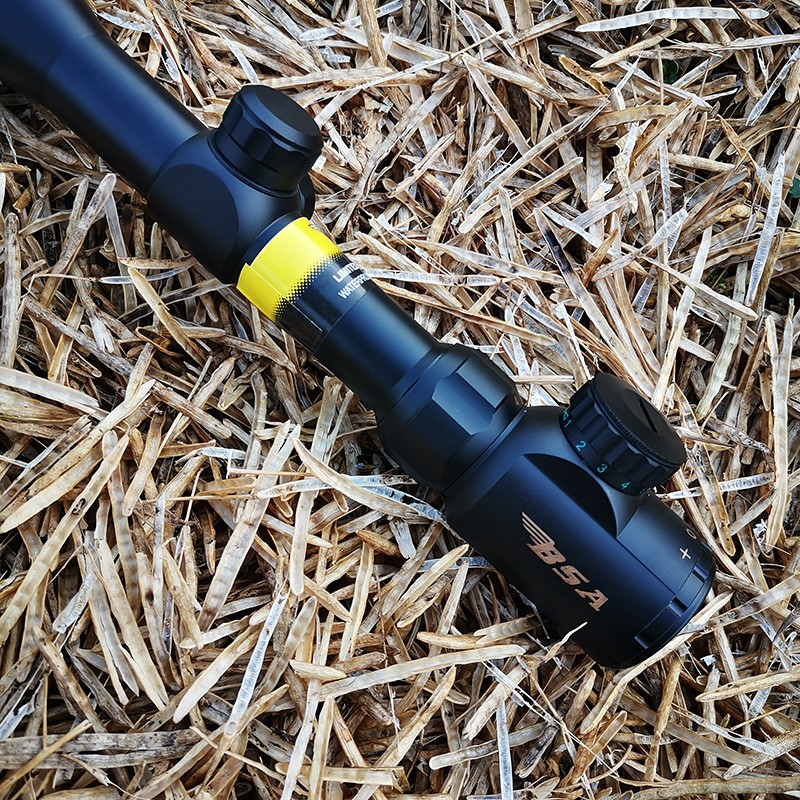 bsa瞄准镜抗震416倍高清十字准星瞄准器带锁定红绿光寻鸟镜光学瞄准器