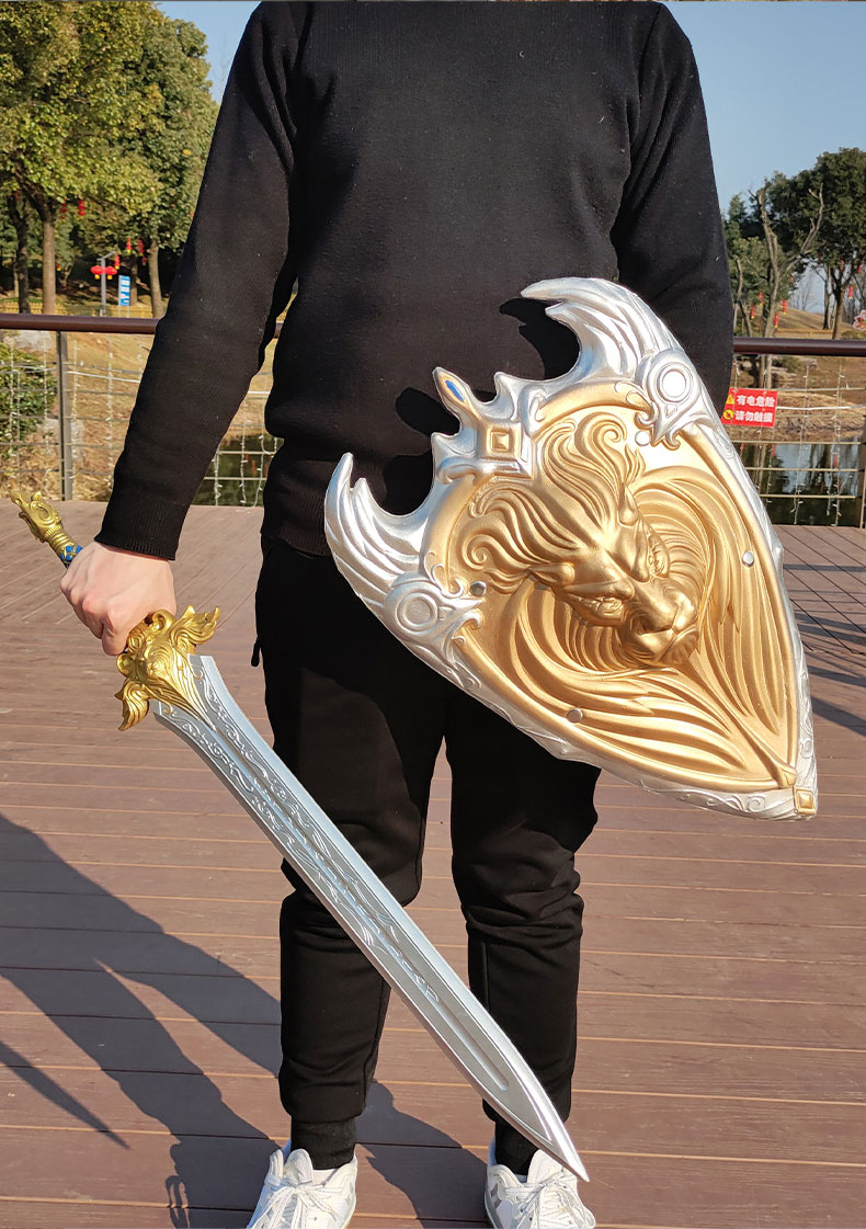 宝剑软橡胶小孩的仿真刀剑儿童节日礼物 白剑逐暗者大号108cm【图片