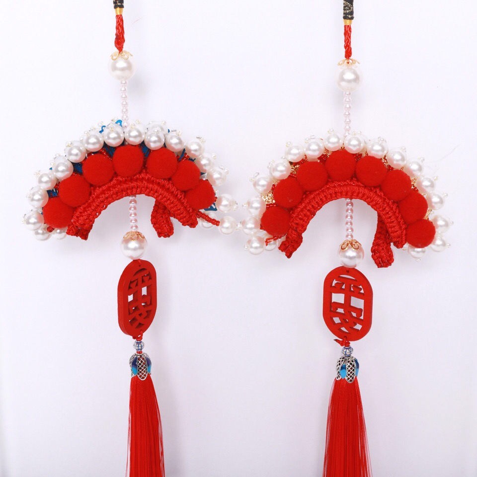 【七夕礼物送男友】凤冠车挂件手工diy材料包凤冠霞帔成品汽车饰品车