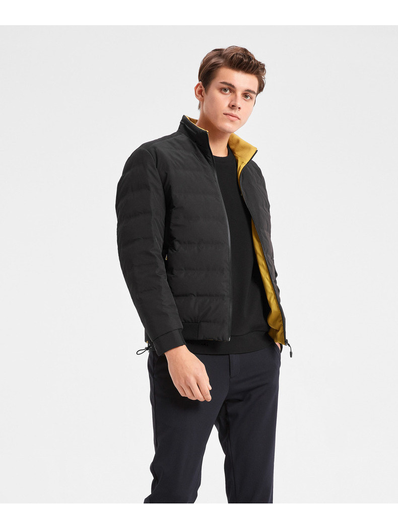 奥莱新品劲霸男装2019秋冬新品短版茄克薄羽绒服vrdd3320黑色165