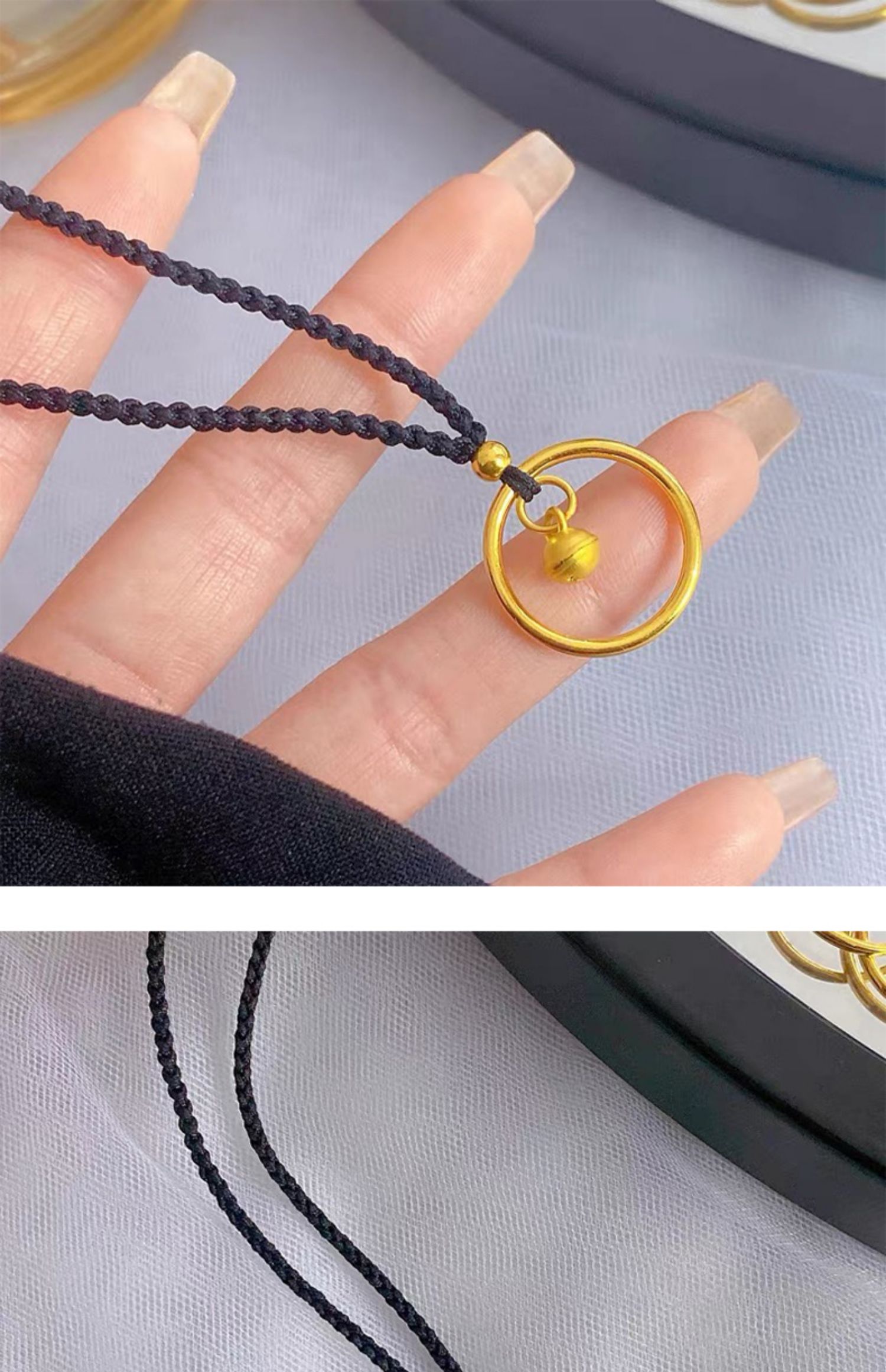 素圈 小铃铛 黑绳【图片 价格 品牌 报价】-京东