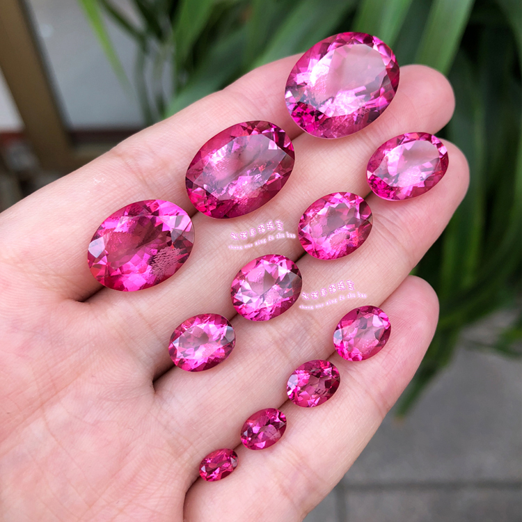 红色托帕石 椭圆形4*6mm-15*20mm 托帕石裸石戒面 5*7mm【图片 价格