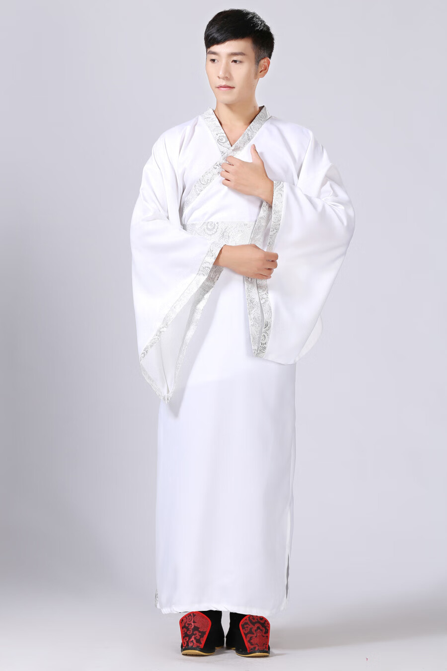 新款古装服装男汉服男士曲裾臣子官服汉朝大臣书生汉服直裾深衣 曲裾