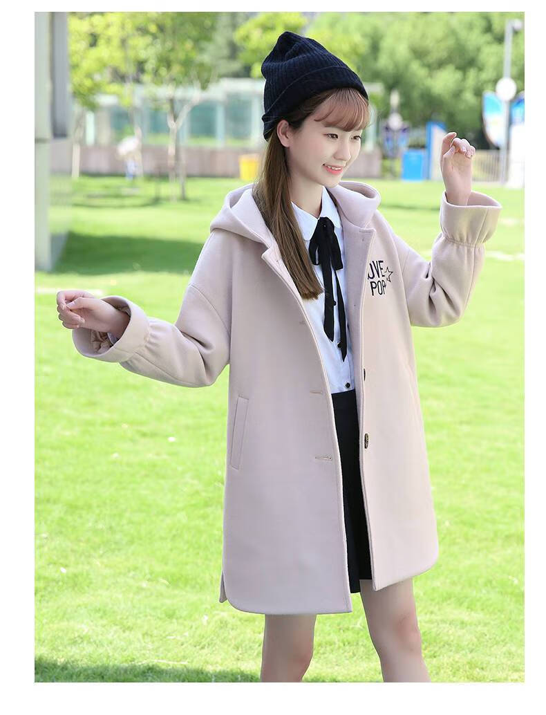 冬天穿的毛呢大衣初中生高中生少女初中学生冬季毛绒呢外套13少女15