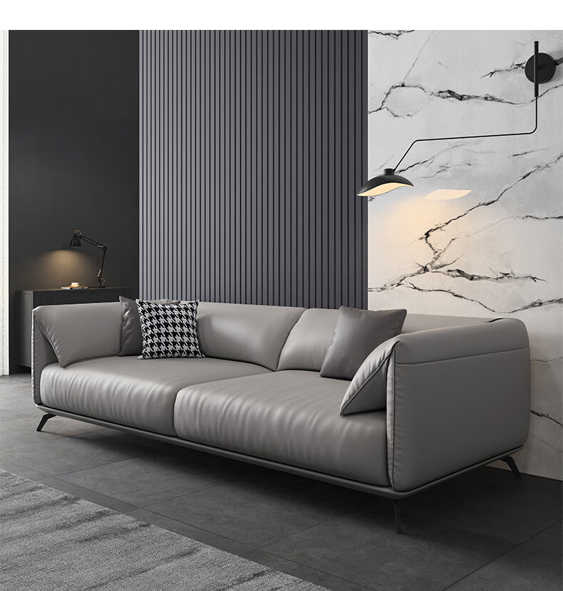 桑德森 沙发 真皮沙发 意式轻奢皮艺沙发现代简约客厅沙发组合北欧