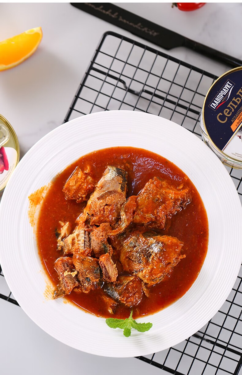 李家亭 李家亭 俄罗斯 进口鱼罐头 茄汁沙丁鱼鲱鱼即食鱼罐头下酒菜