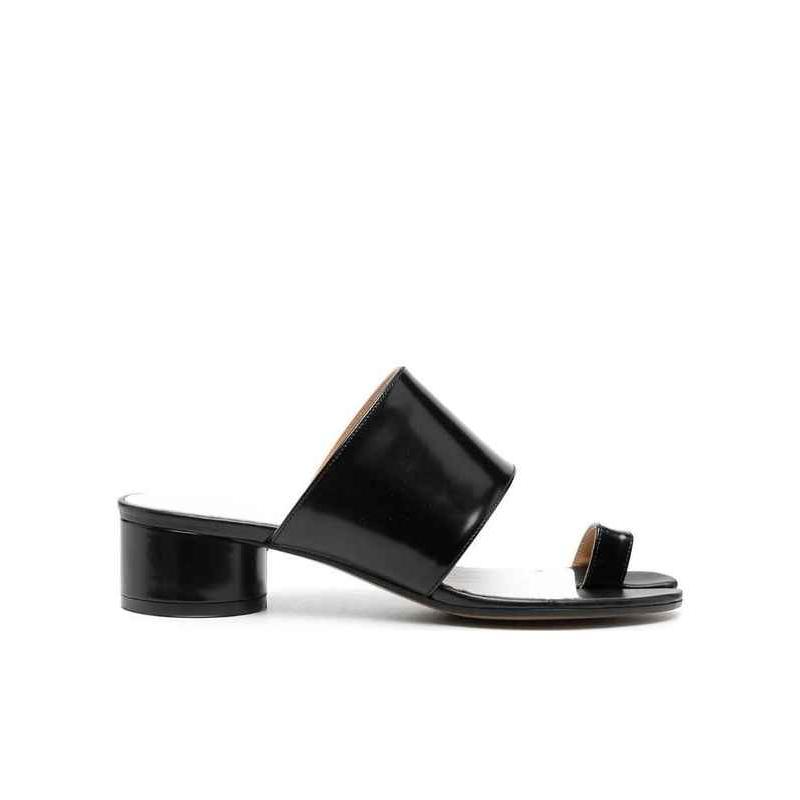 马吉拉maisonmargiela人字拖女士奢侈品黑色tabi趾环设计凉鞋t8013365