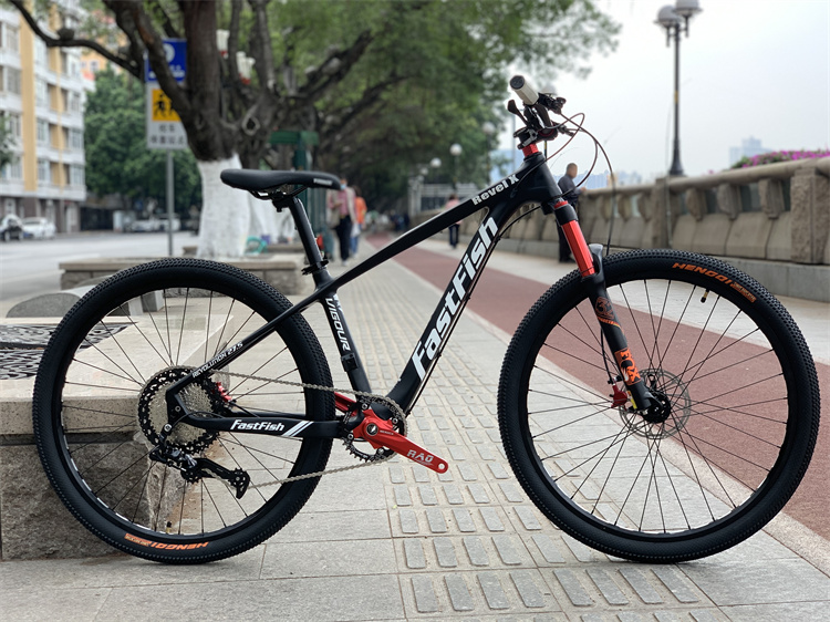 5寸fastfish碳纤维12速爬坡版山地车气叉油刹轻量自行车 蓝图12速140