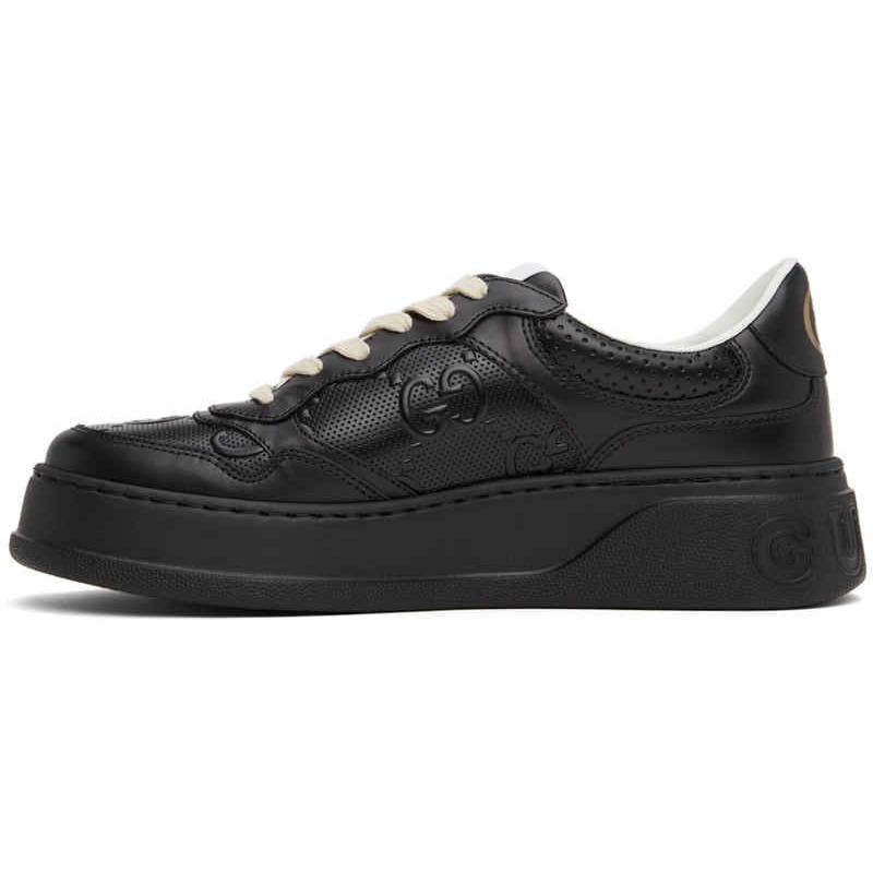 古驰gucci运动鞋男士奢侈品gucci黑色ggembossed运动鞋1000blackblack