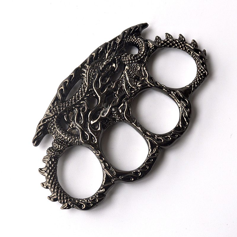 指虎中国龙铁四指扣手扣拳扣防卫虎拳套合法防身拳击手撑子四指环金色