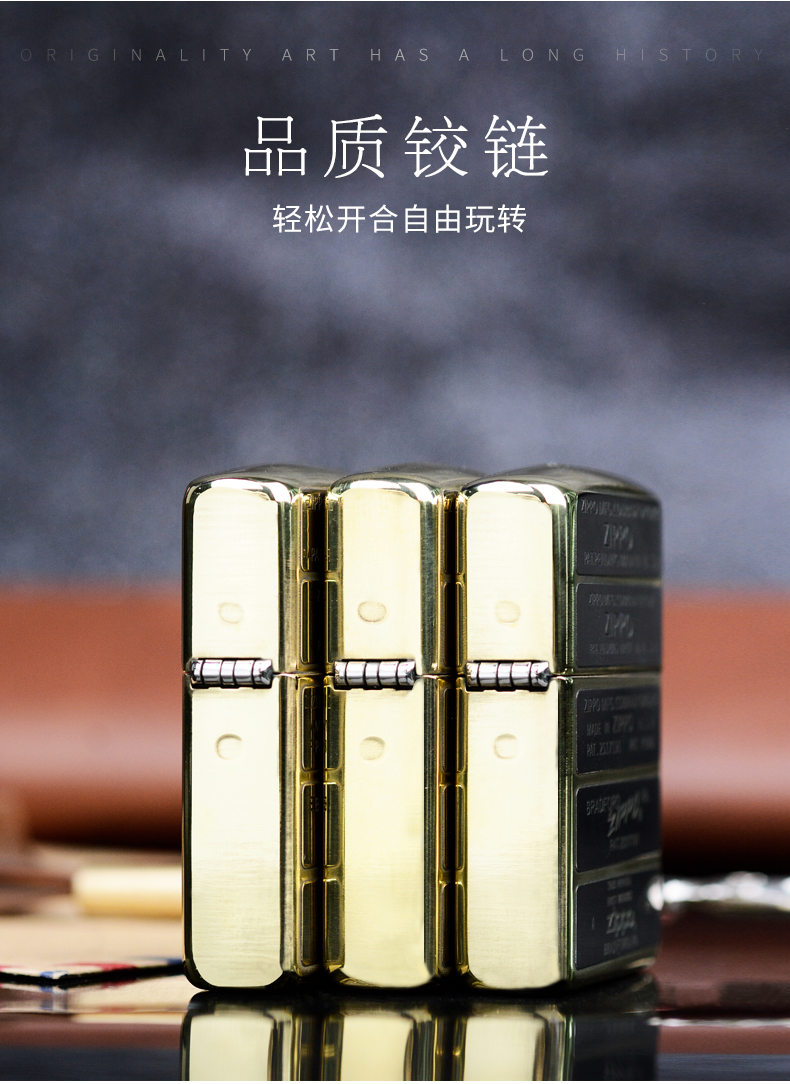 打火机zippo镀金盔甲机五代标七夕男士奢侈zppo版五代标单机