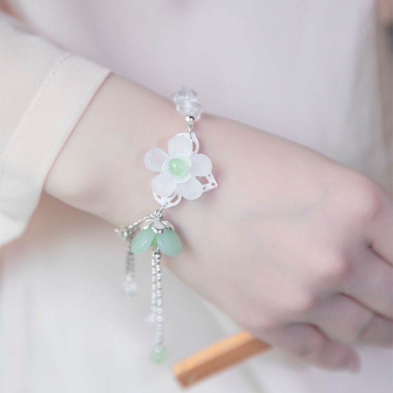 【七夕】流苏铃铛手链 古风流苏铃铛手链仙清新百搭水晶手镯女古装手