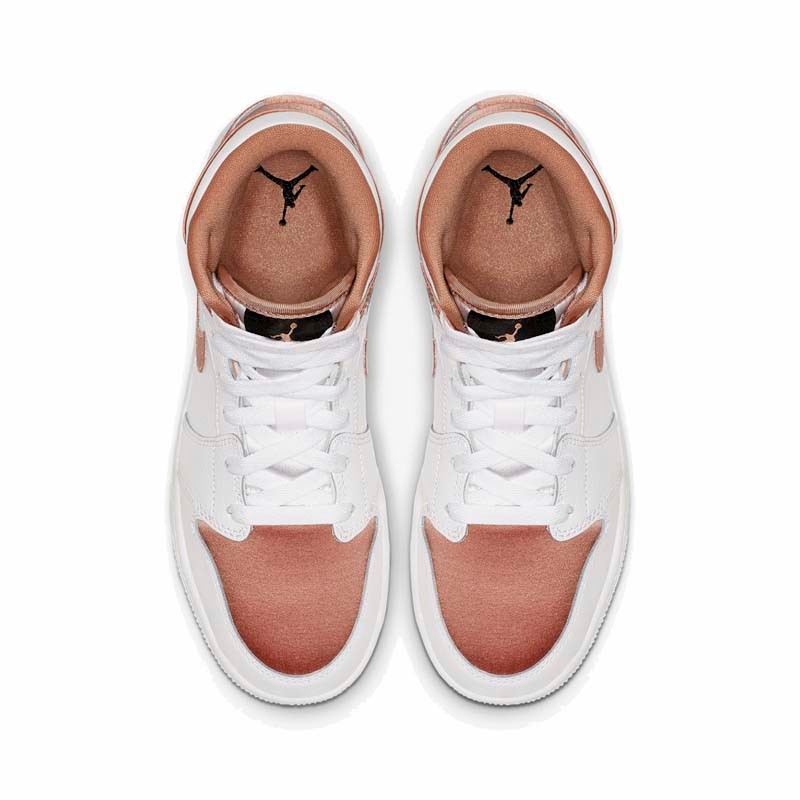 耐克nikeairjordan1midaj1玫瑰金中帮运动鞋女鞋