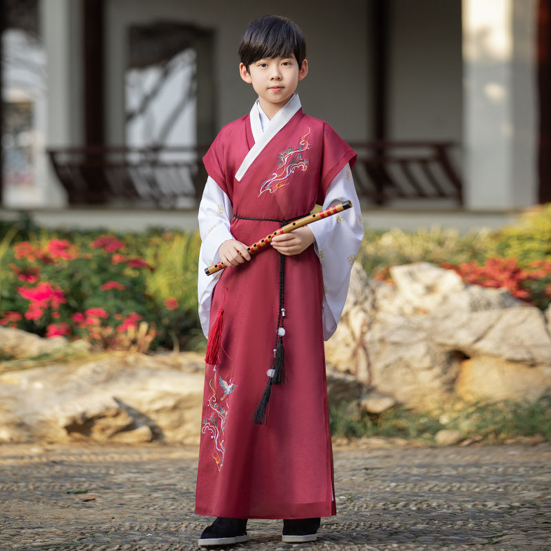 南糖三色男童古装汉服超仙中国风公子装古风飘逸国学少爷服武侠风侠客