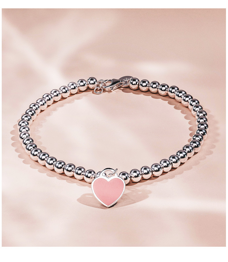 欧妃尚珠宝手链女银韩版简森系闺蜜情侣银珠圆珠少女心生日礼物手镯