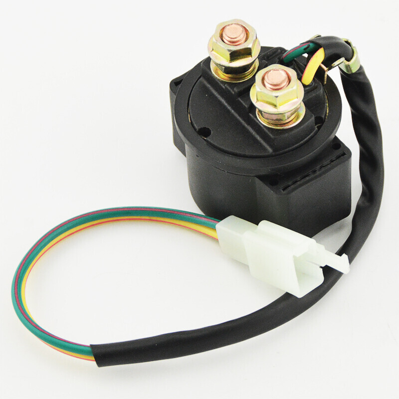 摩托车继电器12 五羊本田125福喜弯梁踏板车配件 马达启动器通用 12v