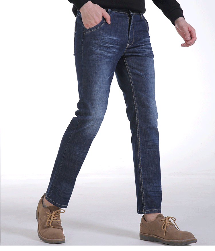 威鹏秋季2019直筒牛仔裤男修身中低腰弹力男士休闲裤长裤男装883008裤