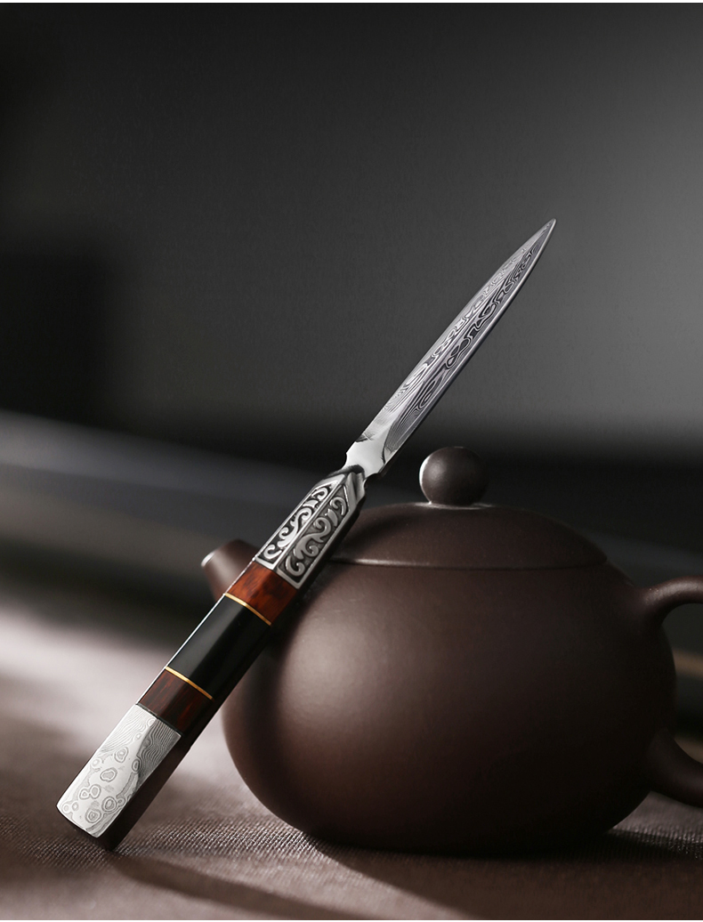 茶具三件小刀茶道配件 经济款——含光黑-茶道七件套【图片 价格 品牌