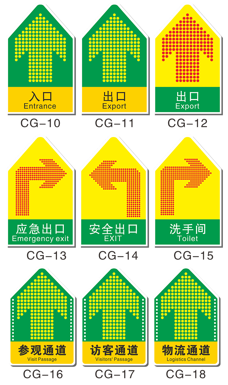 参观人行通道箭头安全出口地贴标识磨砂耐磨pvc指示牌工厂车间商场