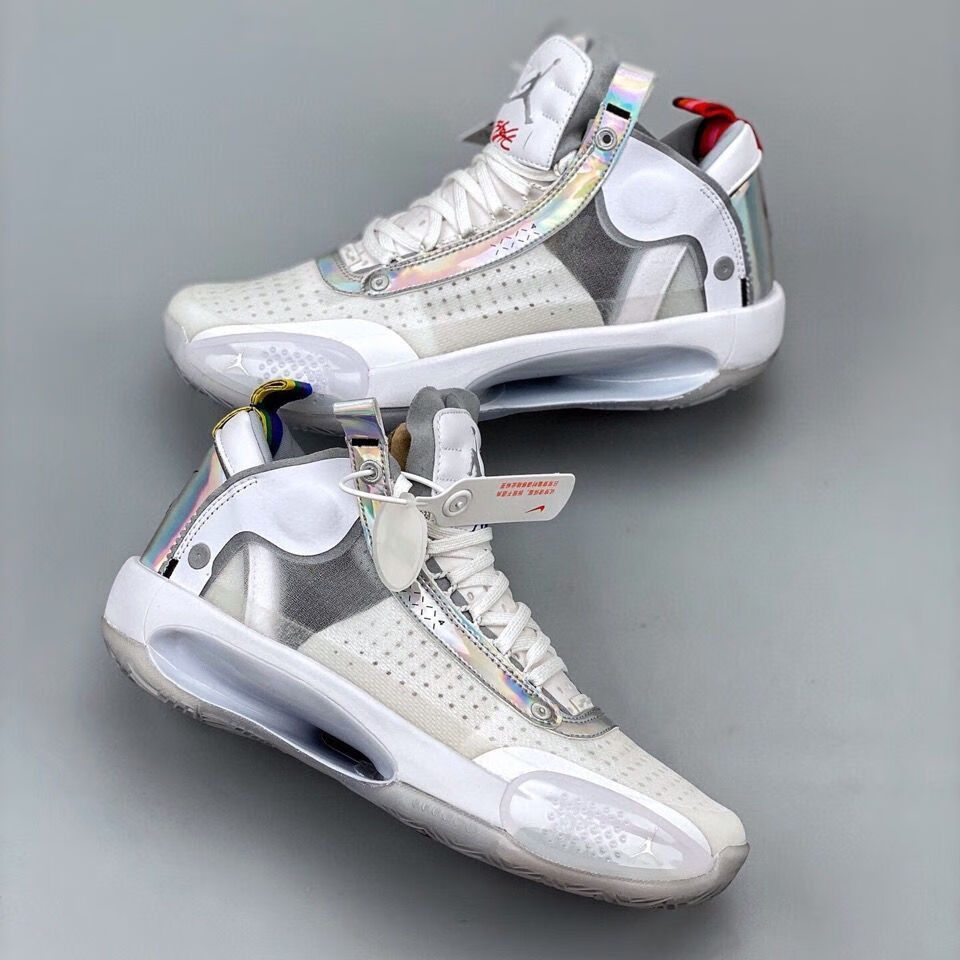 【公司级】纯原高版本 新灭世纯原 air 34 aj34 全明星白镭射 篮球鞋