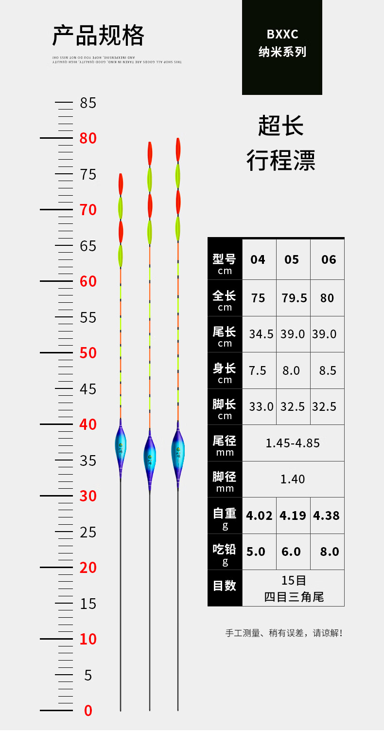 宝日本进口加长行程截口鱼漂钓翘嘴醒目加粗尾流氓漂黑坑鲢鳙大物浮漂