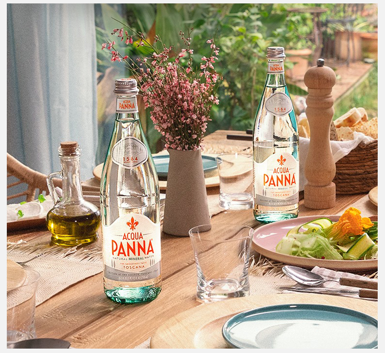 普娜矿泉水意大利acquapanna天然饮用水250750ml限定玻璃瓶特惠500ml