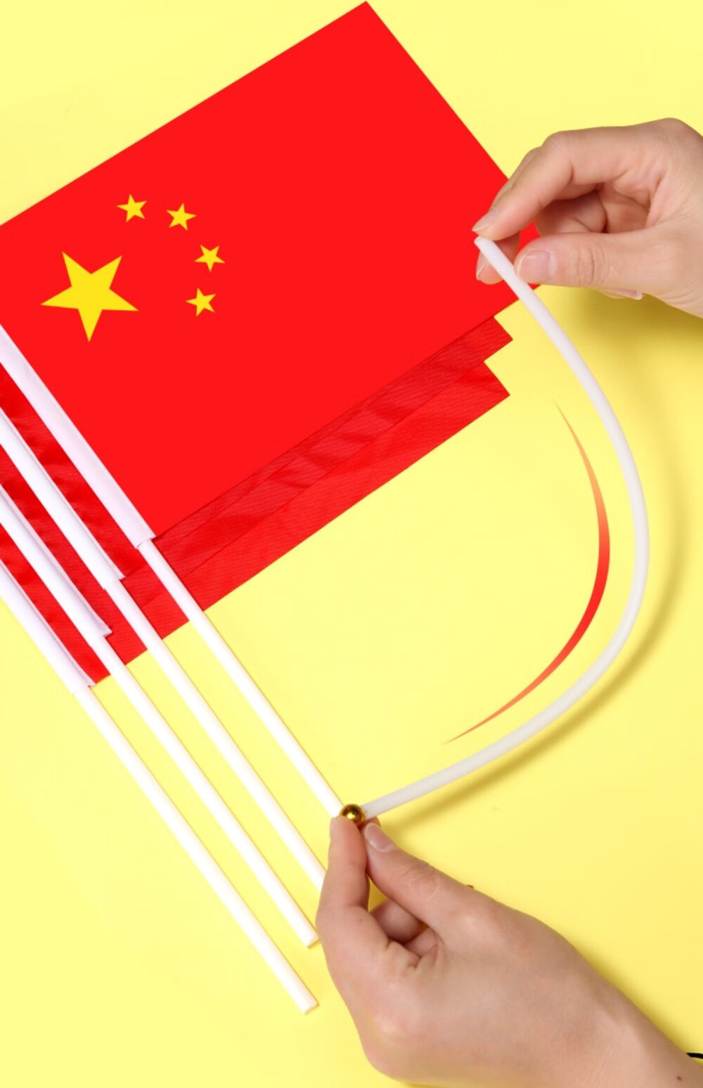 知鹿国庆小红旗建党节手摇旗8号/7号五星红旗手持手挥手拿旗节日装饰a