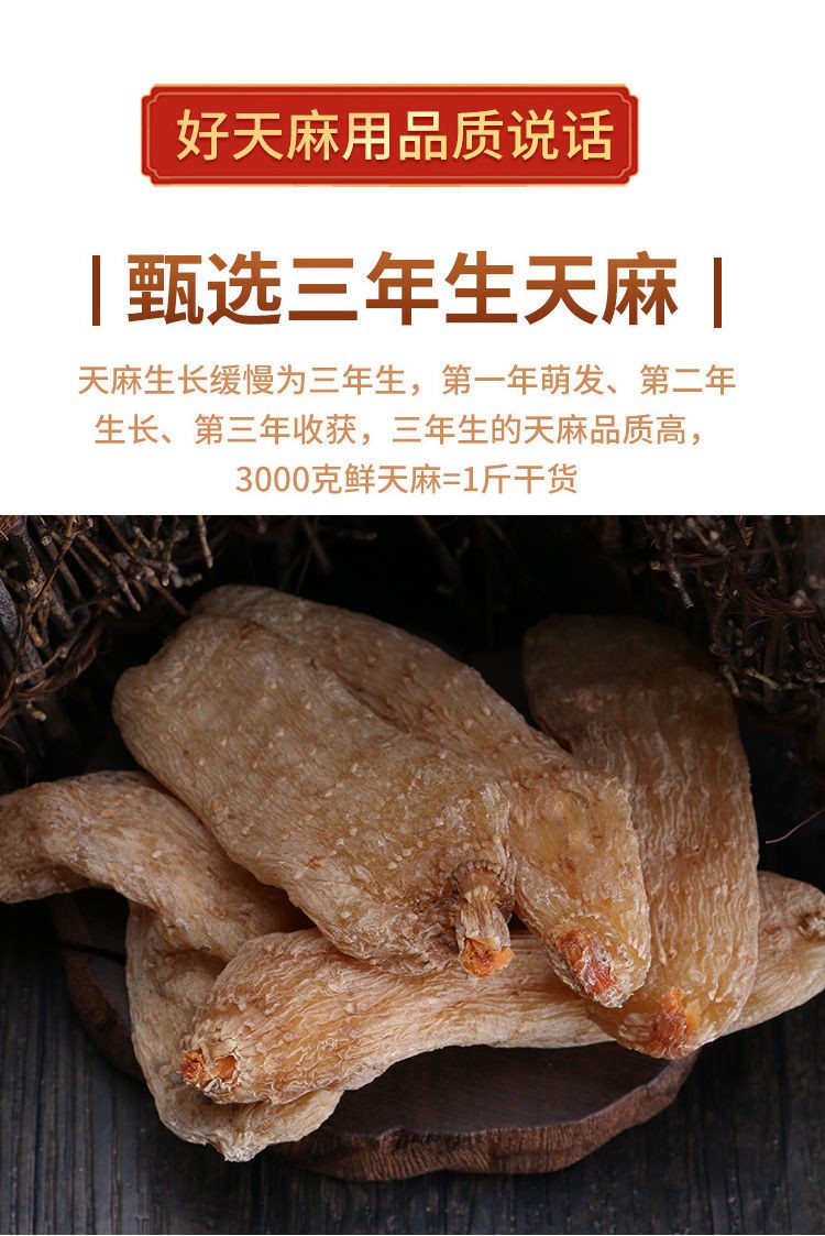 天麻野生云南昭通精选小草坝天麻新鲜特级天麻首乌泡酒药材天麻片