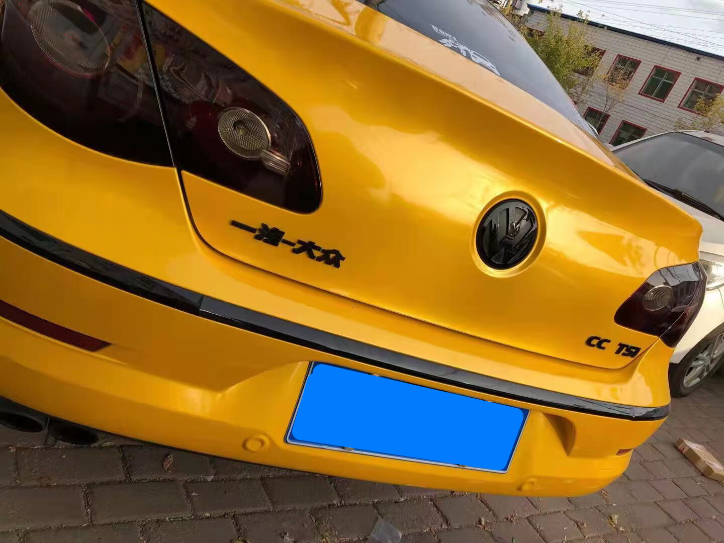 适用于大众cc改装车标10-12款cc黑色中网标汽车标志车头标尾标贴装饰