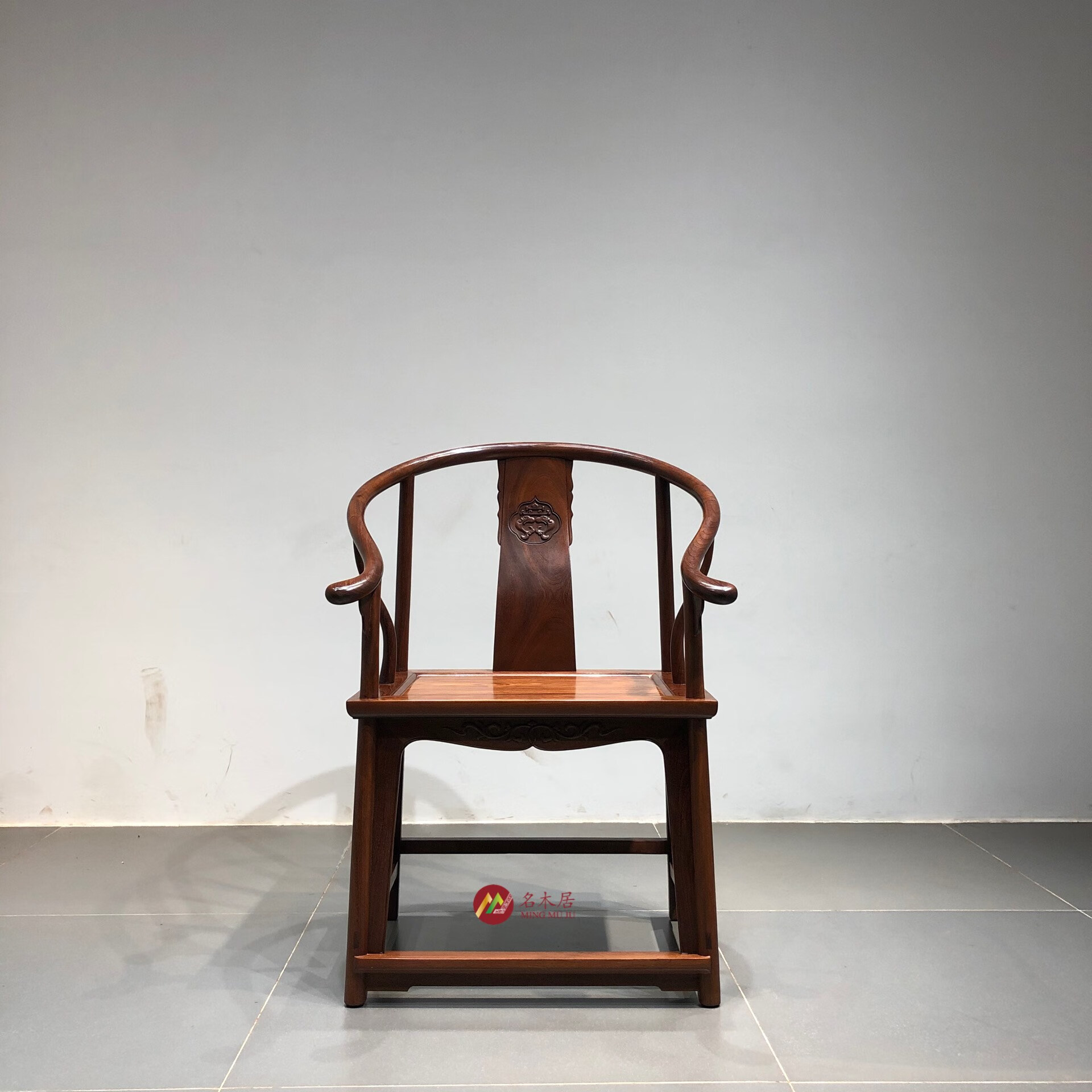 名木居铁力木圈椅三件套明式休闲椅仿古圈椅主人椅百年老料制作