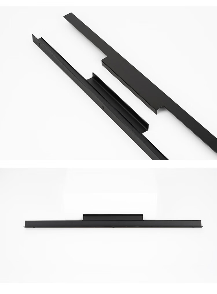 铝合金f款拉手现代简约封边黑色拇指款免开槽橱柜衣柜通顶长拉手 总长