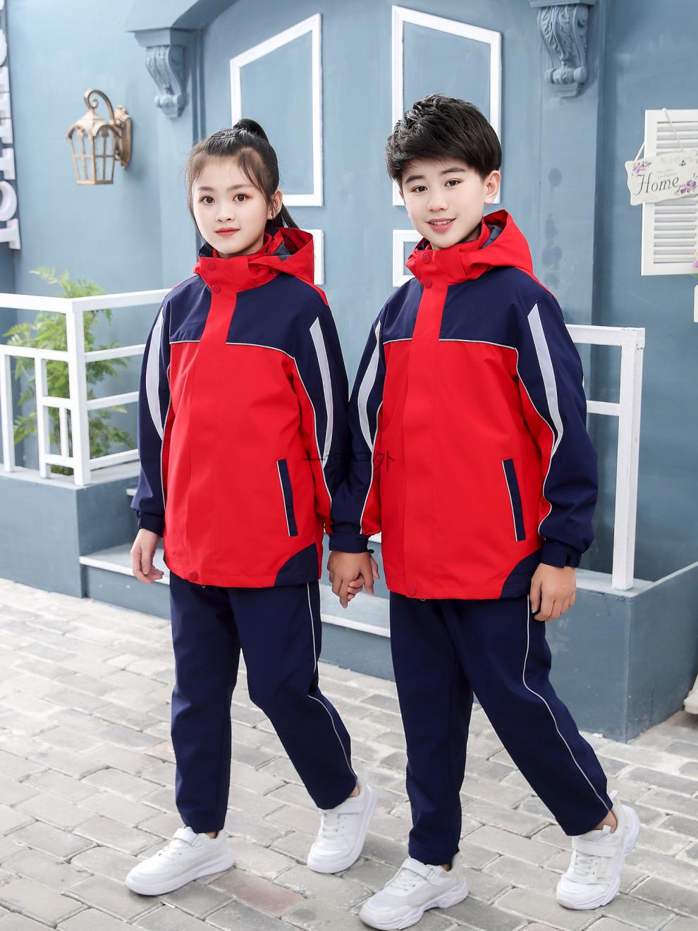 【高档加厚防寒】秋冬校服2021新款中小学生可拆卸三合一儿童冲锋衣两