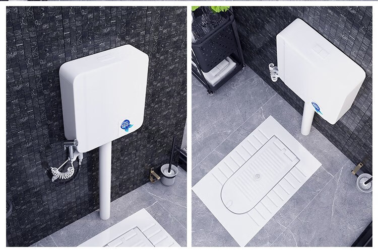 度佳行 国庆隐藏式蹲便器家用卫生间蹲便器带盖板防臭蹲便器水箱套装