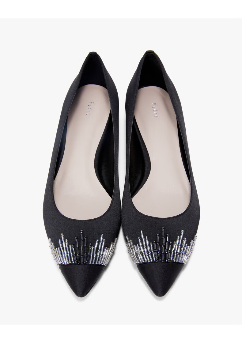 pedro女鞋女士复古圆环饰尖头平底鞋pw1-66300037 nude肉色 37