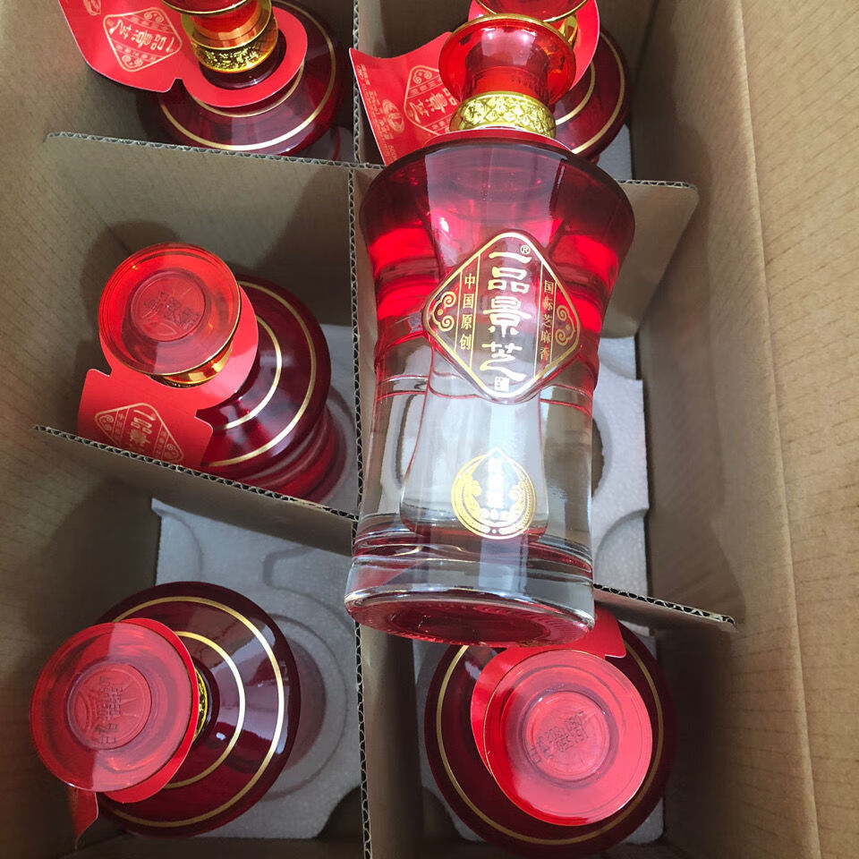5折 一品景芝红淡雅芝麻香型52度500ml光瓶整箱6瓶婚宴装 52度红淡雅