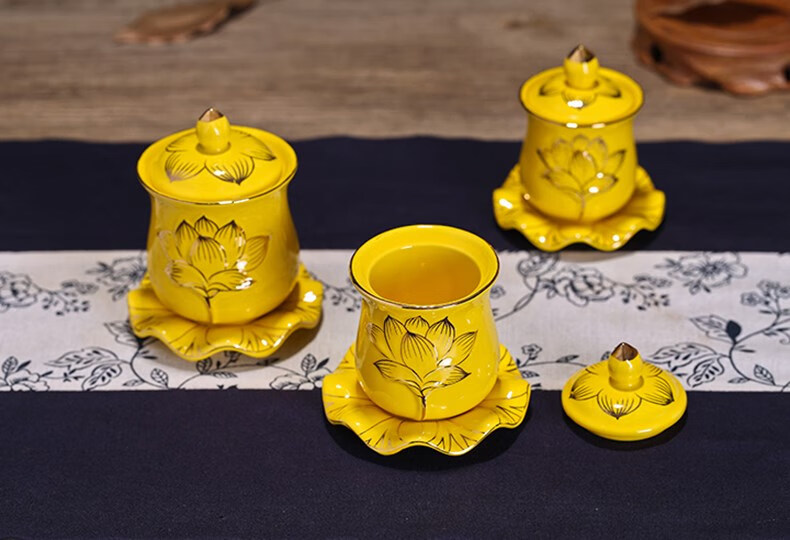 供杯陶瓷莲花佛前圣水杯观音供水杯佛具佛堂用品供佛