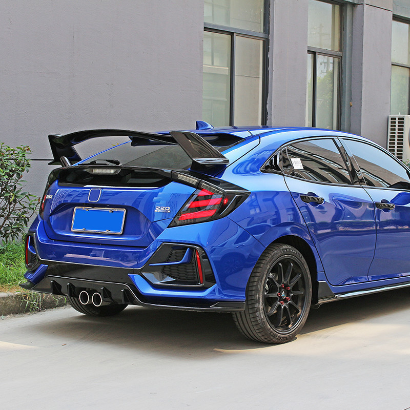 tr尾翼改装typer大尾翼定风翼免打孔 两厢思域tr尾翼【亮黑】【图片