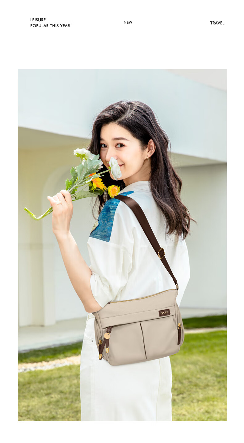 GOLF Women's Lightweight Large Capacity Canvas Shoulder Crossbody Bag Commuter Versatile Phone Bag Birthday Gift 11