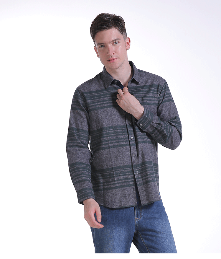 男装 衬衫 威鹏(weipeng) 威鹏秋季新款衬衫男长袖休闲纯棉宽松立领大