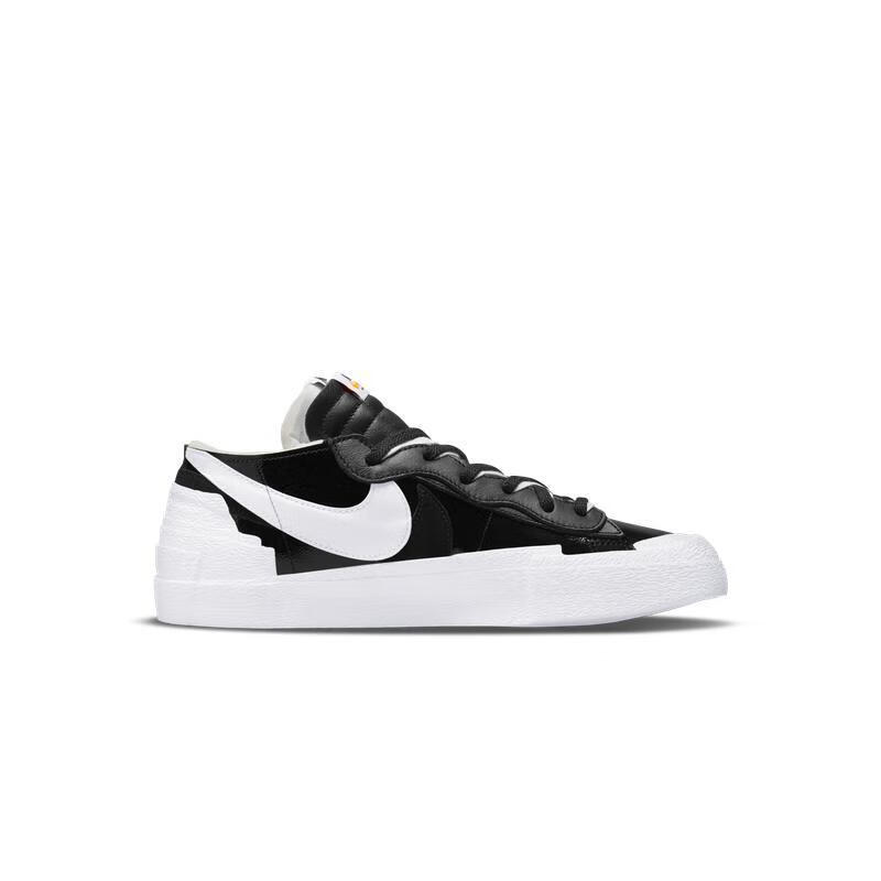 耐克男鞋nike blazer low sacai系列聯名黑白解構開拓者運動板鞋 白色