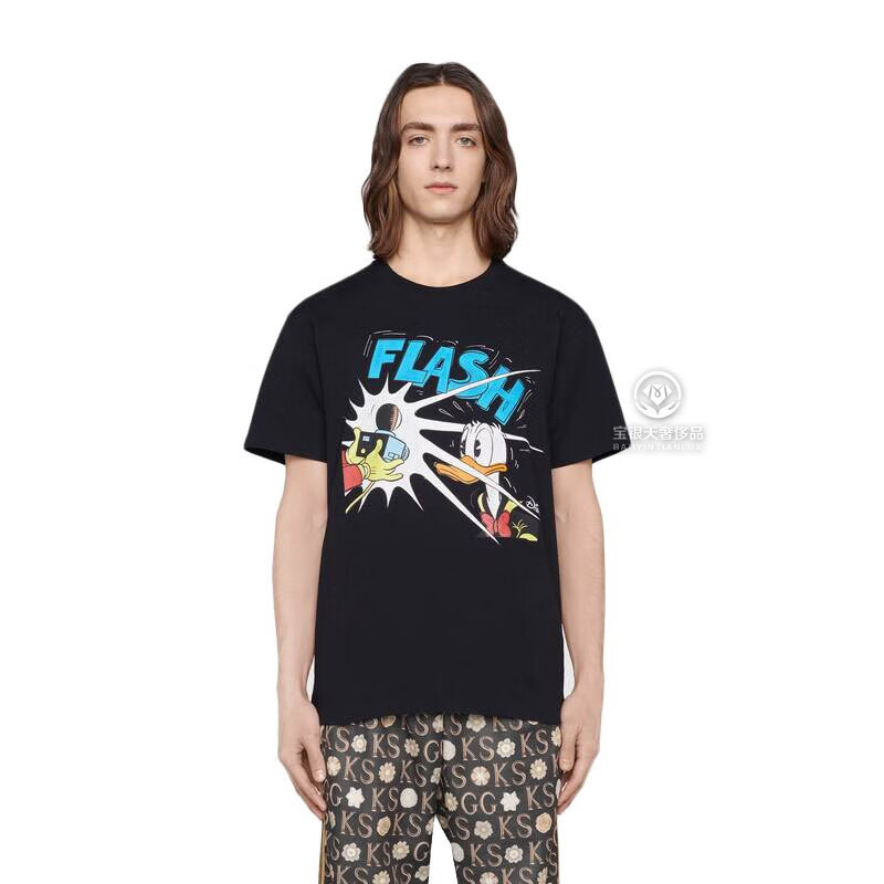 全新gucci古驰短袖t恤 男士 迪士尼联名唐老鸭印花短袖t恤预售代购