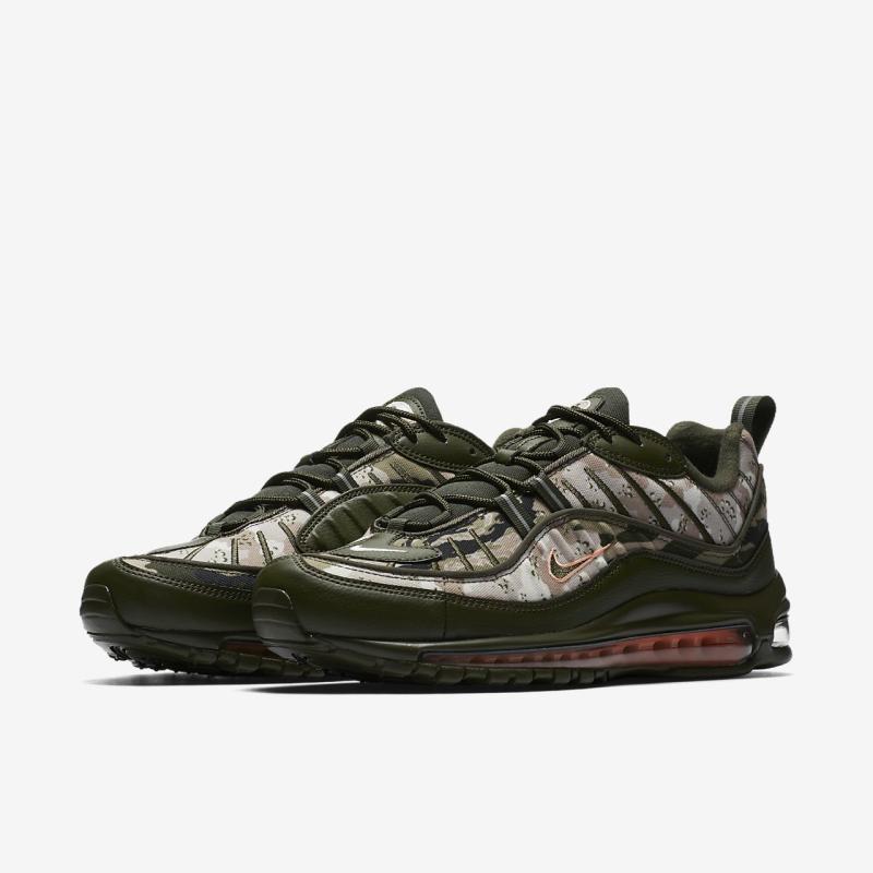 耐克nike男鞋airmax98子彈頭氣墊跑鞋運動鞋aq6156khakiblksandtint9