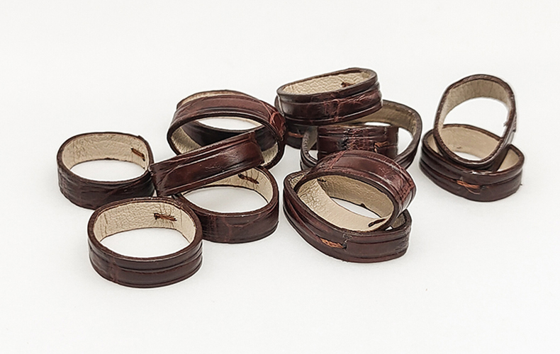 鳄鱼皮圈表带活动圈真皮表带男配件活动环手表皮圈皮带环黑色棕色