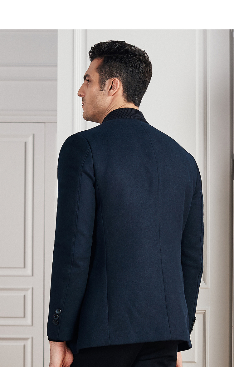 firs杉杉毛呢大衣男秋冬新款商务休闲常规款保暖呢子大衣男 td8827006